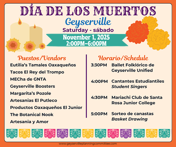 Geyserville's 2nd Annual Día de los Muertos Returns November 1st